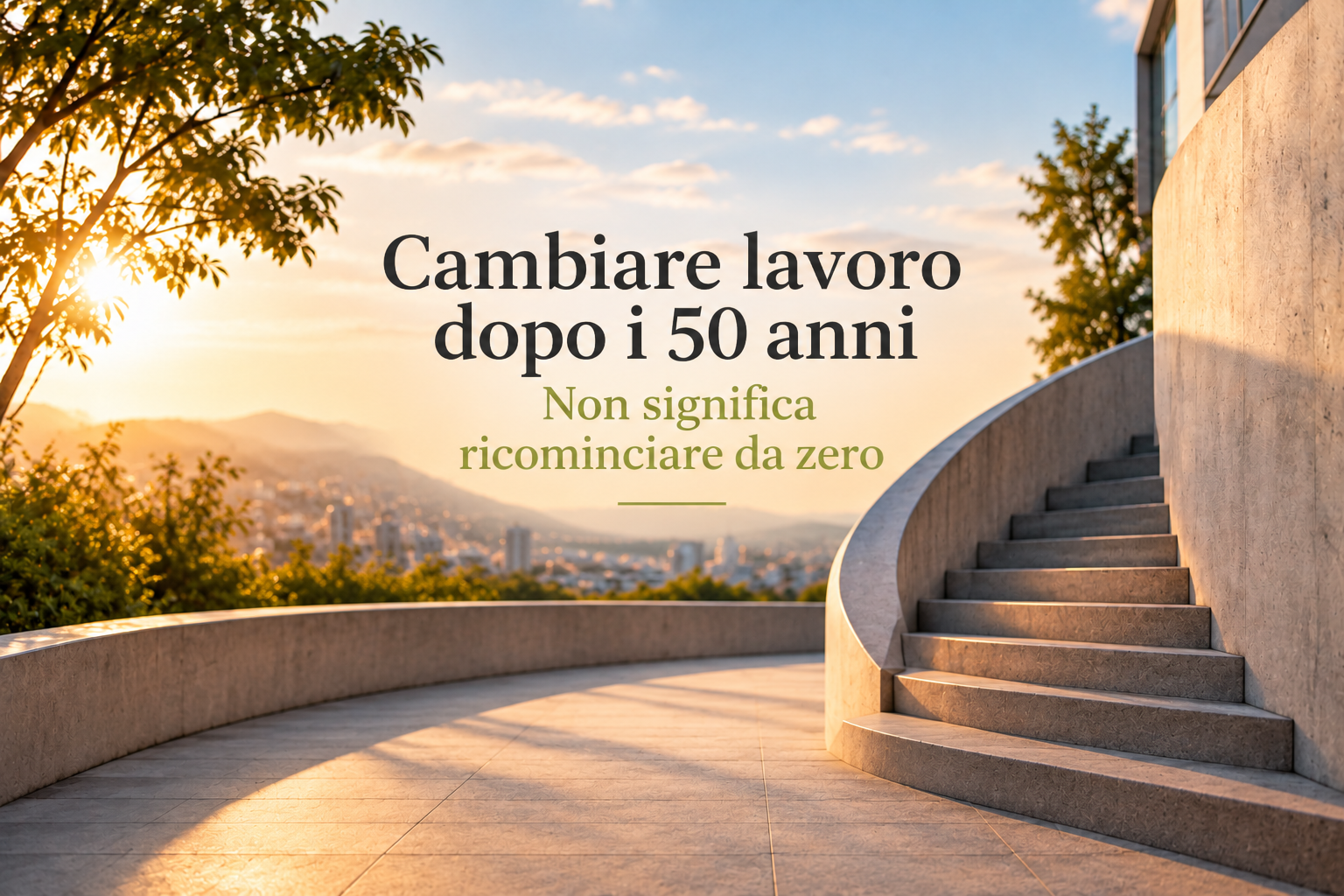 Percorso che rappresenta il cambiare lavoro dopo i 50 anni e scegliere una nuova direzione professionale